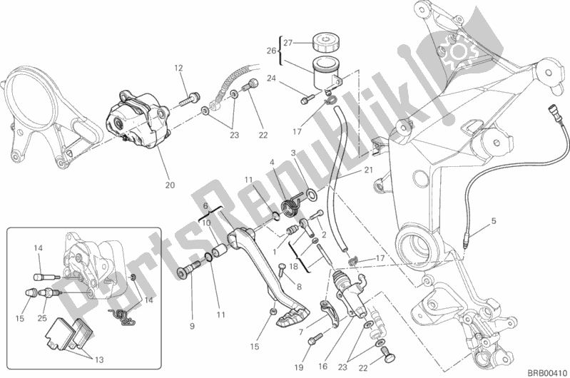 Toutes les pièces pour le Système De Freinage Arrière du Ducati Multistrada 1200 S GT 2013